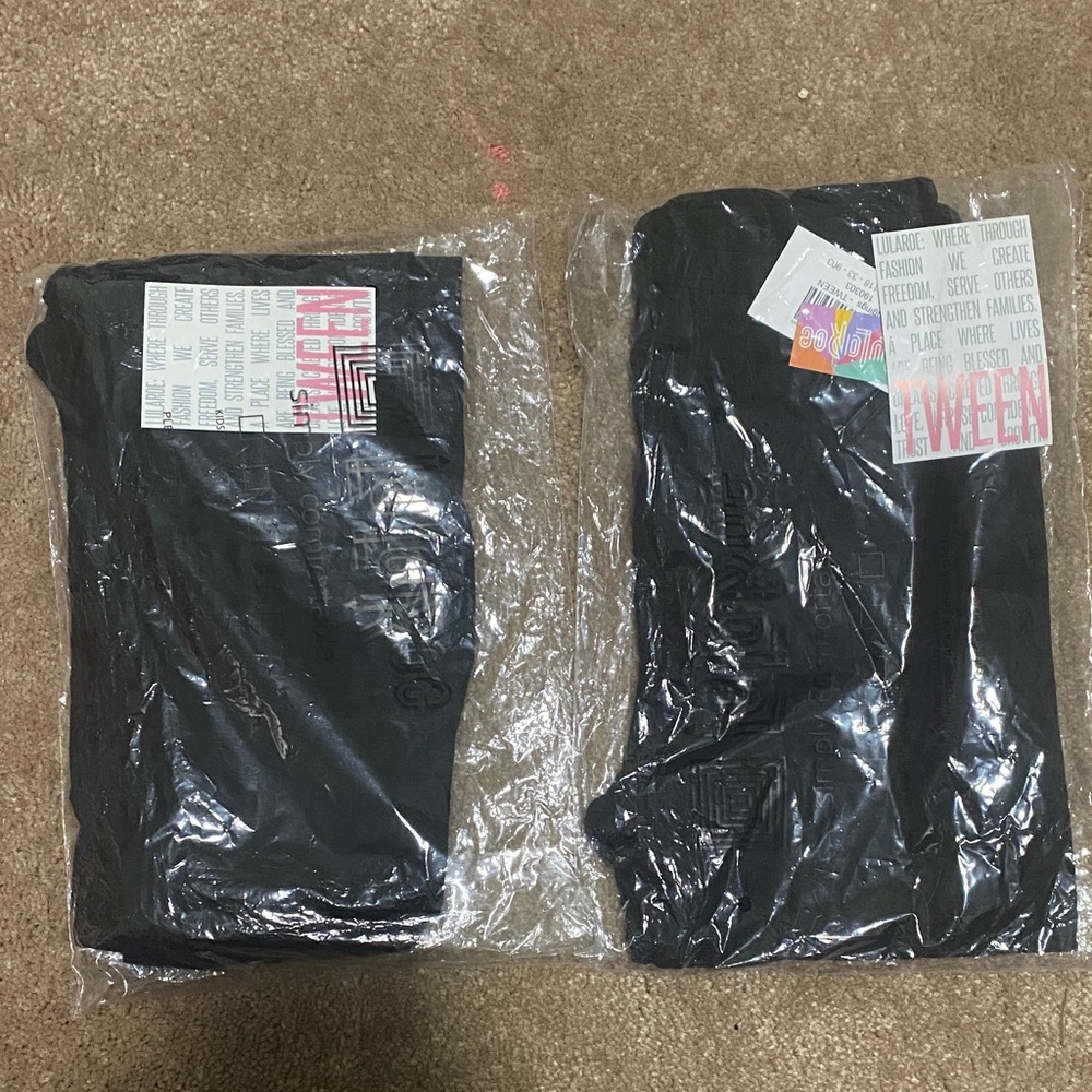 Black Lularoe Tween Leggings (Set of 2)